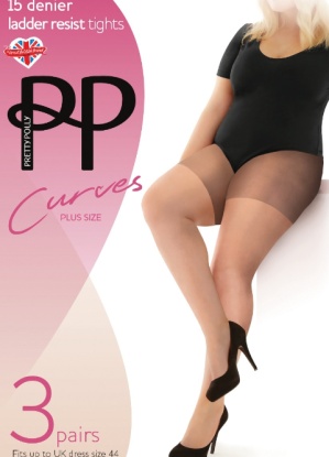 Pretty Polly Curves 15D Ladder Resist Tights 3 Pair Pack